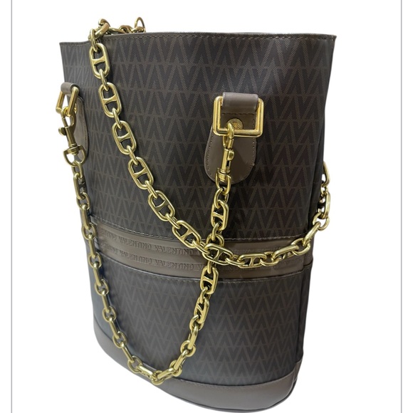 Mario Valentino Bucket Bag -As is -See With Unbranded Chain Straps Preowned - Picture 3 of 17